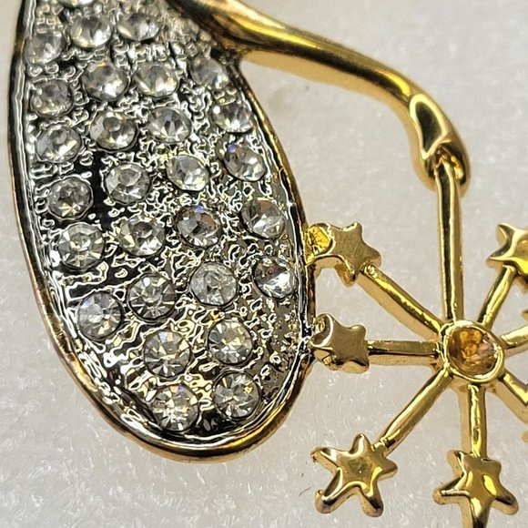 Gold Tone Angel Brooch with Magic Wand - Picture 5 of 15